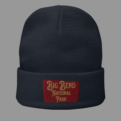Big Bend National Park Embroidered Beanie Beanie Park Service Apparel Navy