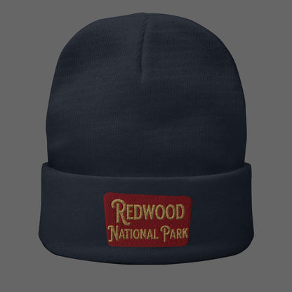 Redwood National Park Embroidered Beanie Beanie Park Service Apparel Navy