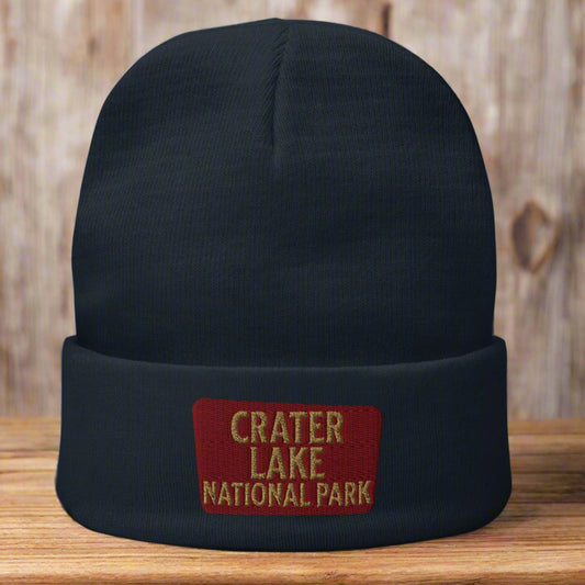 Crater Lake NP Embroidered Beanie Beanie Park Service Apparel Navy