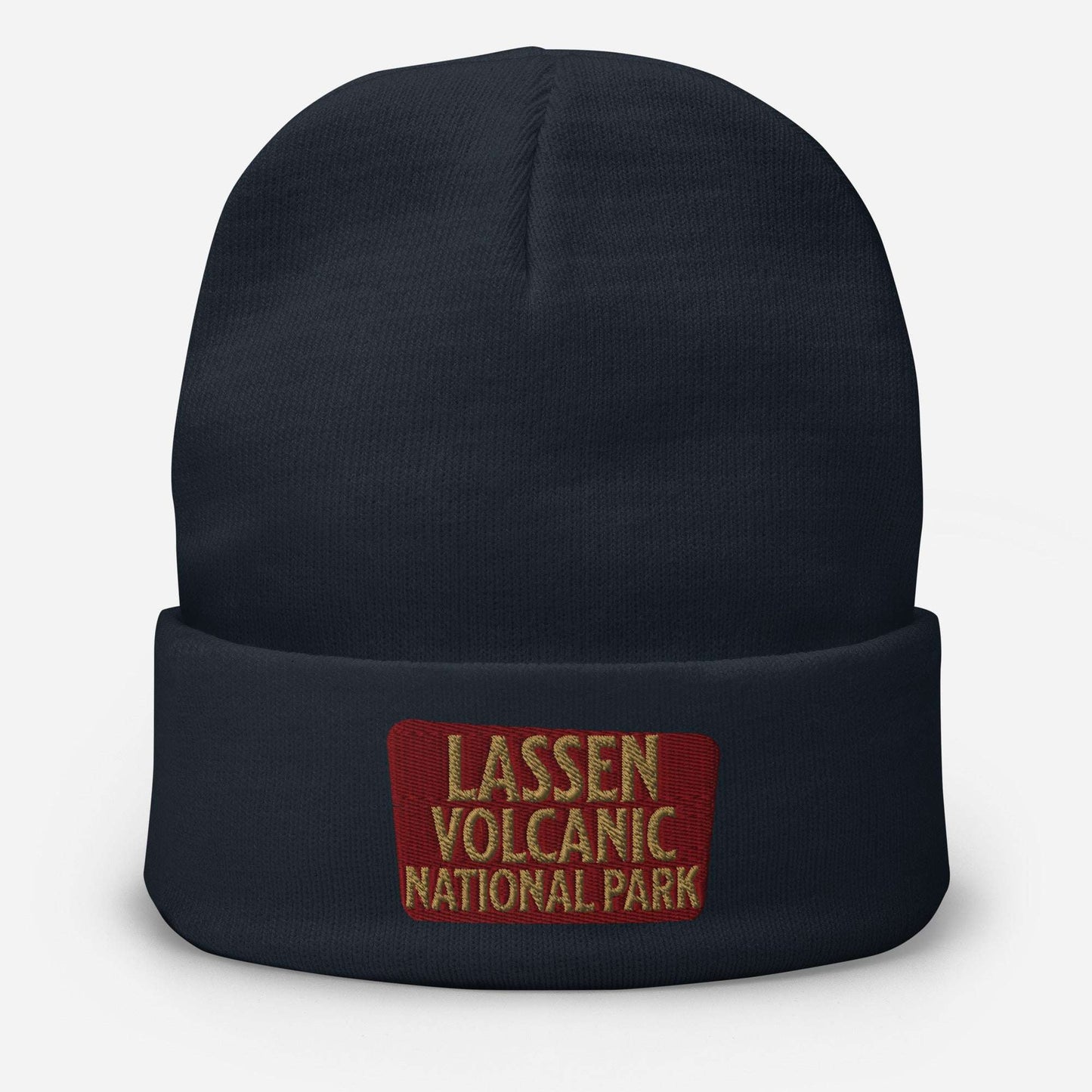 Lassen Volcanic NP Embroidered Beanie Beanie Park Service Apparel Navy