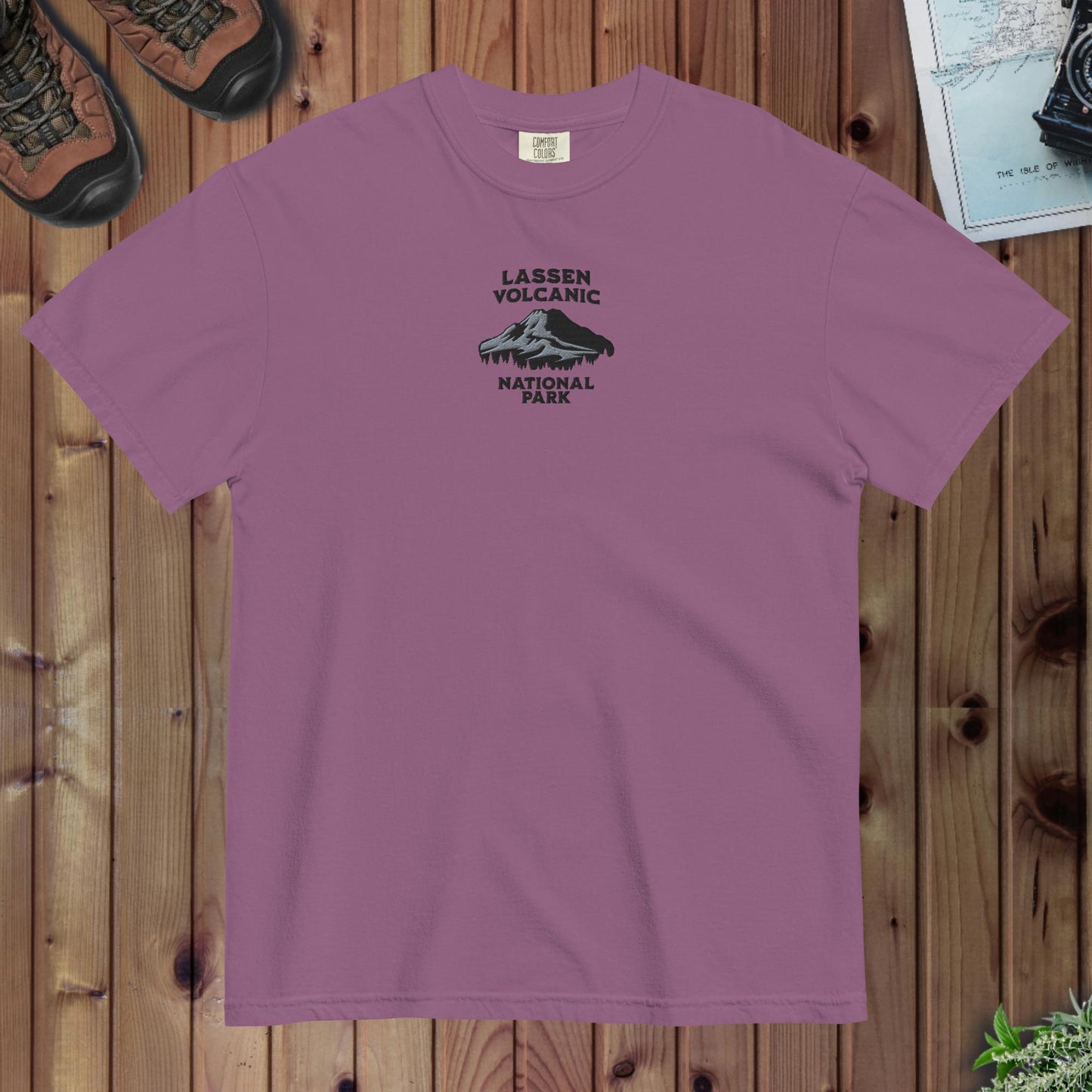 Lassen Volcanic National Park embroidered premium t-shirt detail or alternate product view