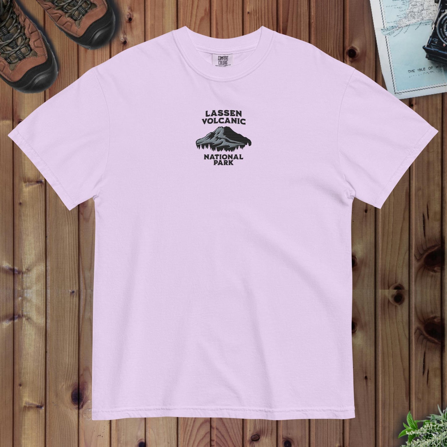 Lassen Volcanic National Park embroidered premium t-shirt detail or alternate product view