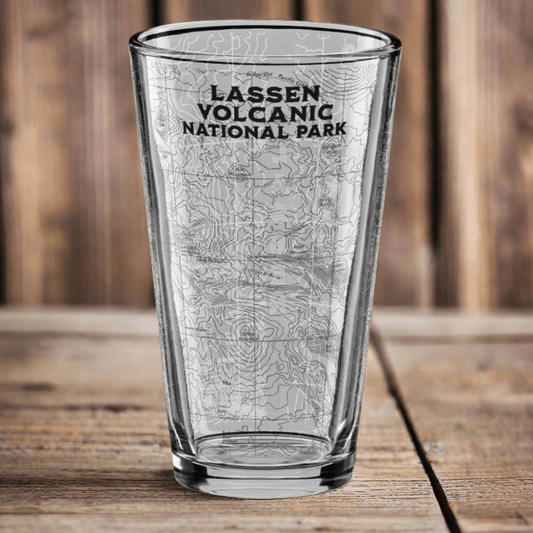 Lassen Volcanic National Park topographic pint glass primary product image