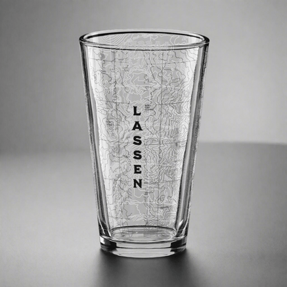 Lassen Volcanic National Park topographic pint glass alternate product angle