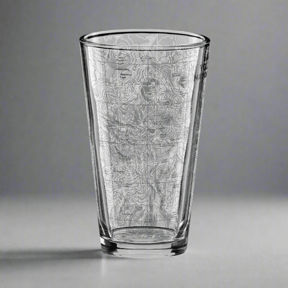 Lassen Volcanic National Park topographic pint glass design detail or product variation