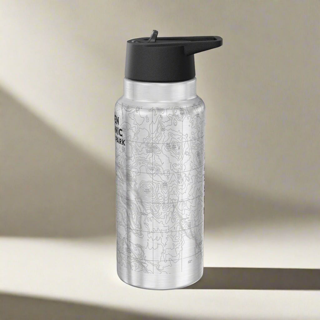 Lassen Volcanic National Park Topographic Tumbler Bottle - Parks Apparelwater bottle