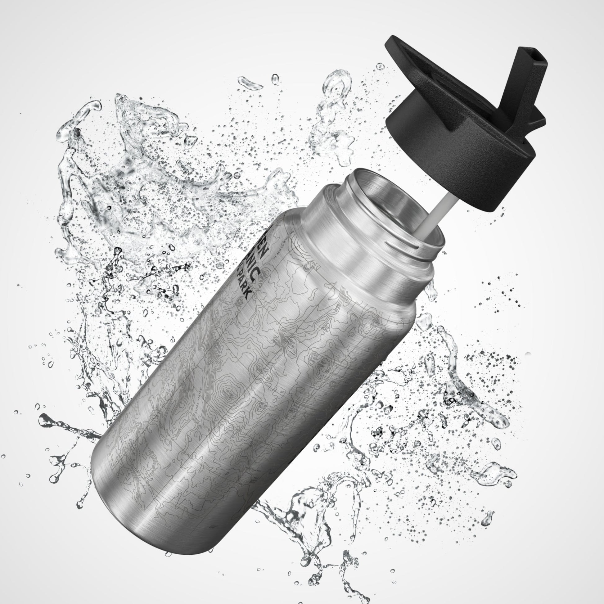 Lassen Volcanic National Park Topographic Tumbler Bottle - Parks Apparelwater bottle