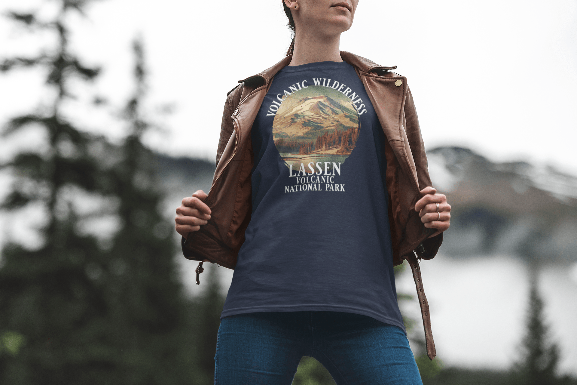 Lassen Volcanic National Park volcanic wilderness graphic t-shirt alternate apparel color or angle
