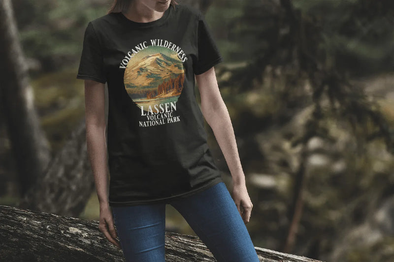 Lassen Volcanic National Park volcanic wilderness graphic t-shirt detail or alternate product view