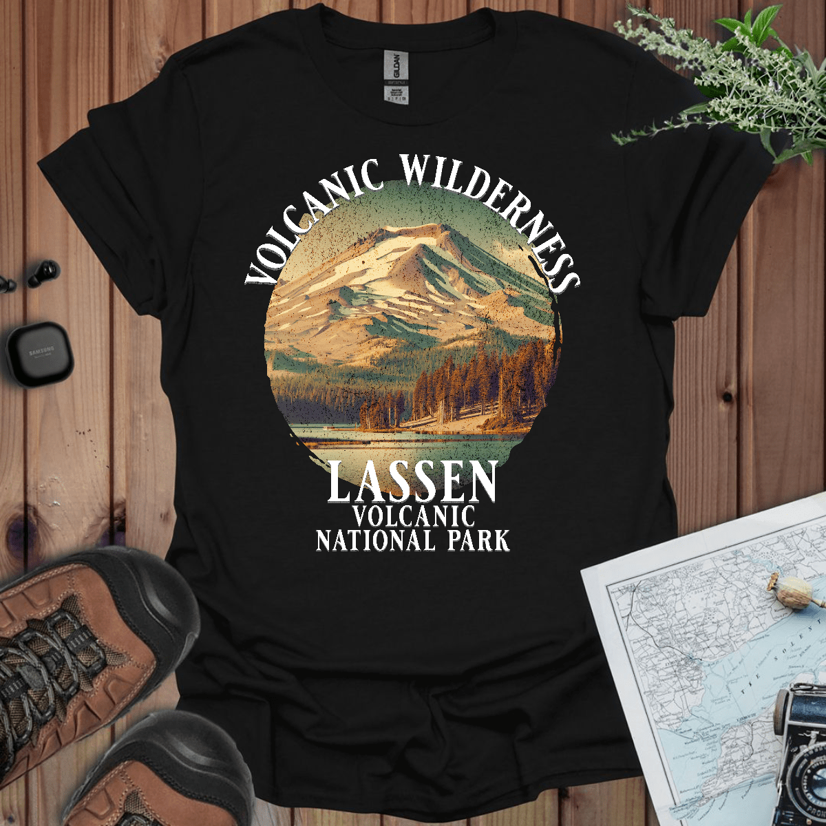 Lassen Volcanic National Park volcanic wilderness graphic t-shirt primary product view