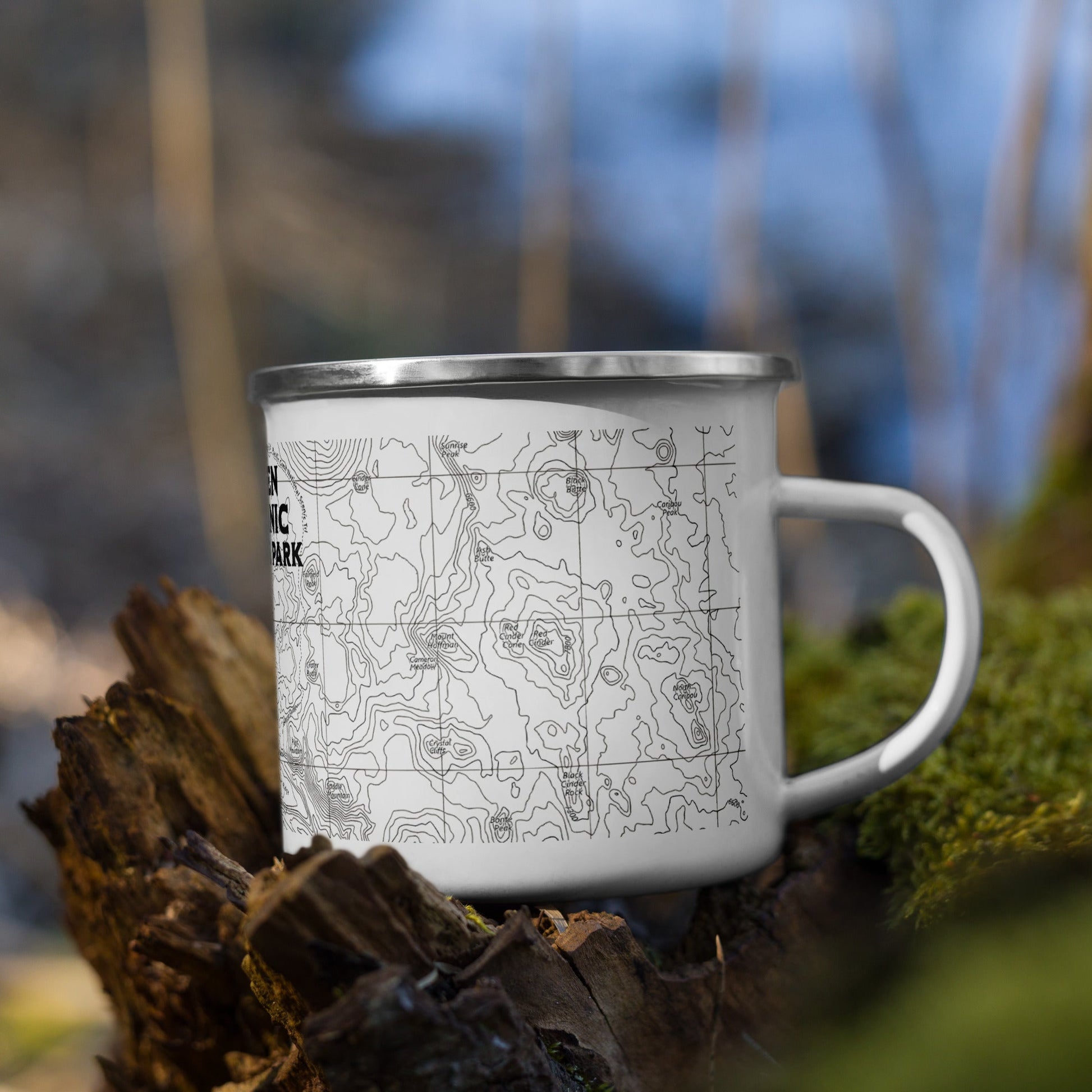 Lassen Volcanic National Park topographic camp mug design detail or product variation