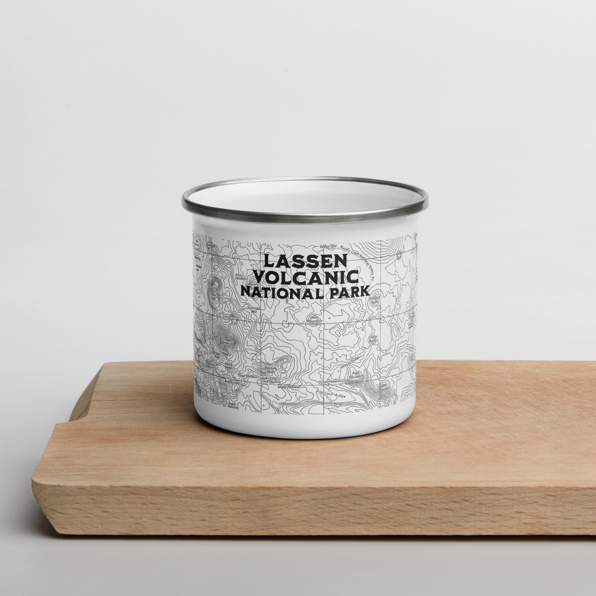 Lassen Volcanic National Park topographic camp mug design detail or product variation