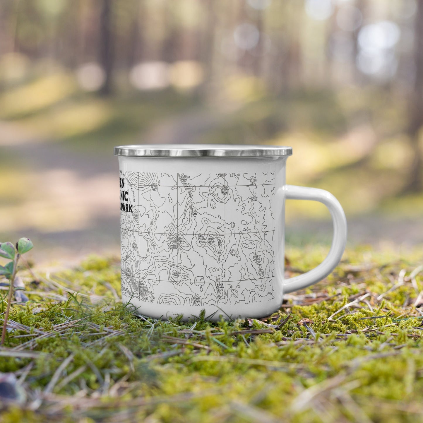 Lassen Volcanic National Park topographic camp mug design detail or product variation