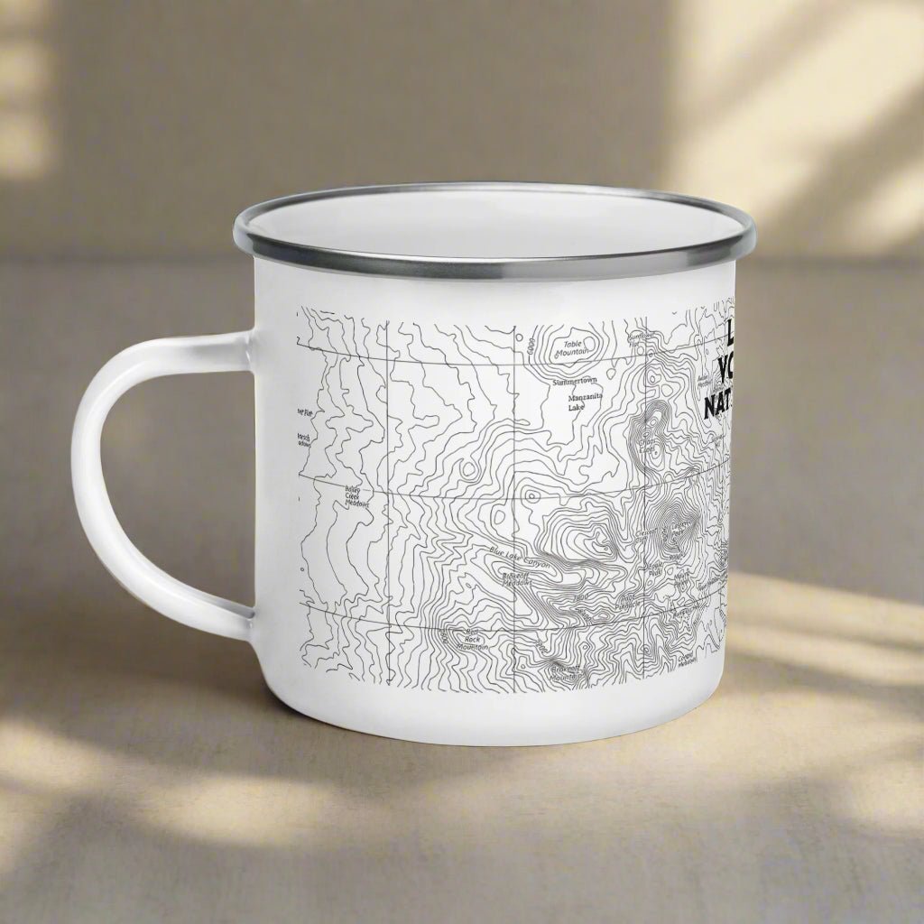 Lassen Volcanic National Park topographic camp mug design detail or product variation
