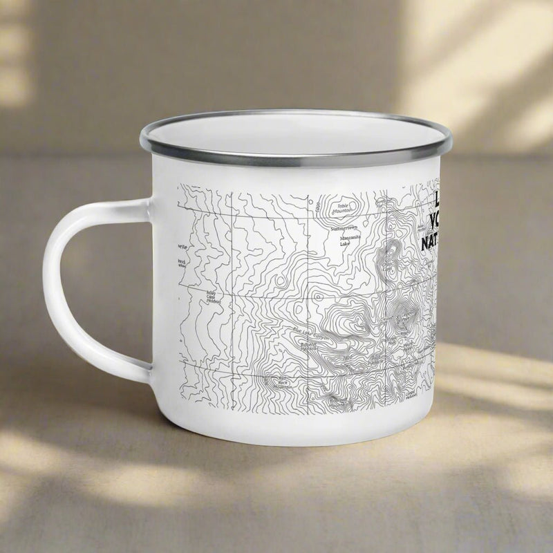 Lassen Volcanic National Park topographic camp mug design detail or product variation