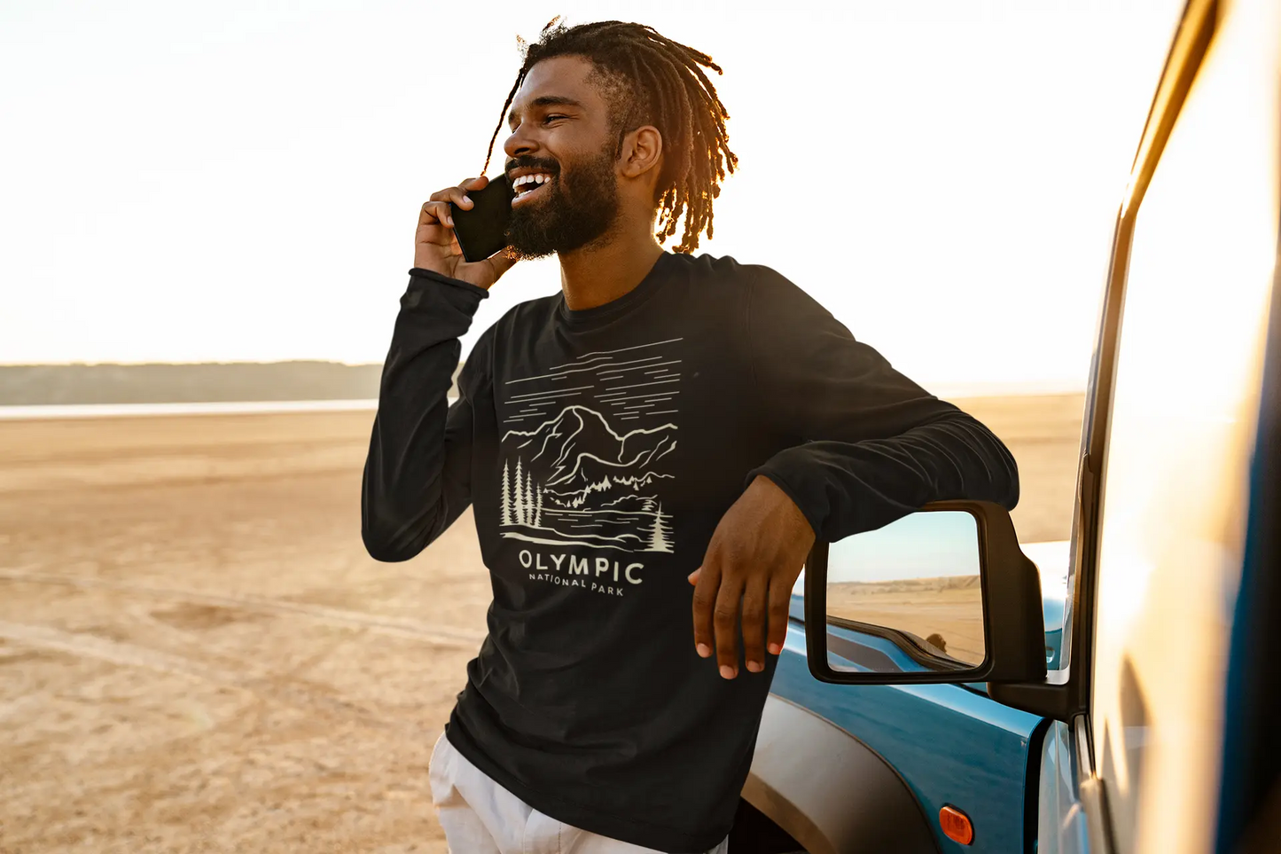 Olympic National Park Unisex Fit Long Sleeve T-Shirt Mountain Line Art Long-sleeve Printify