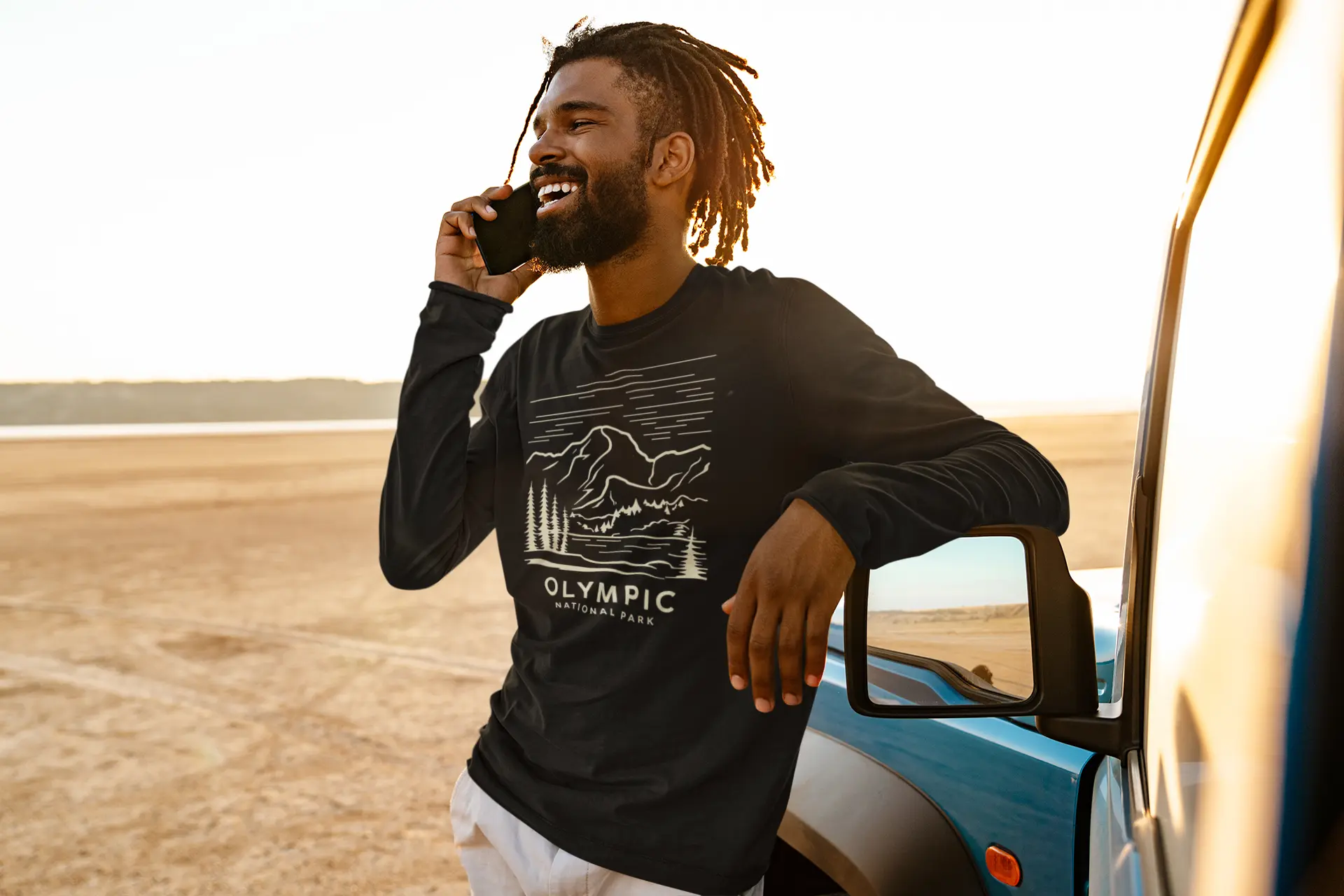 Olympic National Park Unisex Fit Long Sleeve T-Shirt Mountain Line Art Long-sleeve Printify