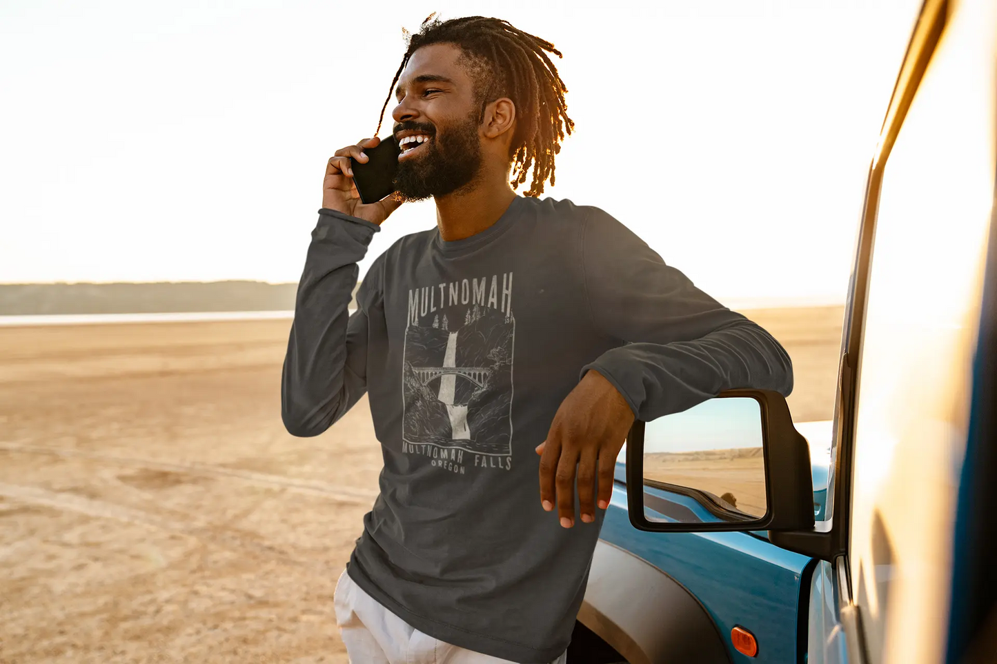 Multnomah Falls Rustic Unisex Long Sleeve T-shirt Long-sleeve Printify