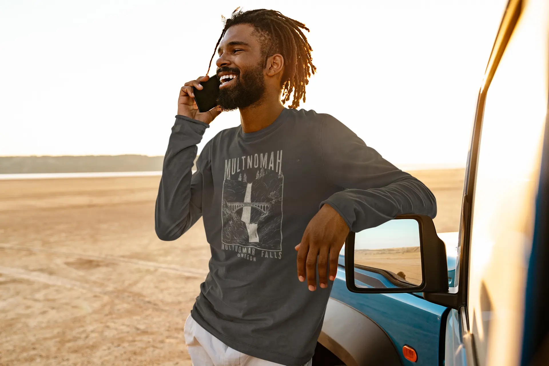 Multnomah Falls Rustic Unisex Long Sleeve T-shirt Long-sleeve Printify