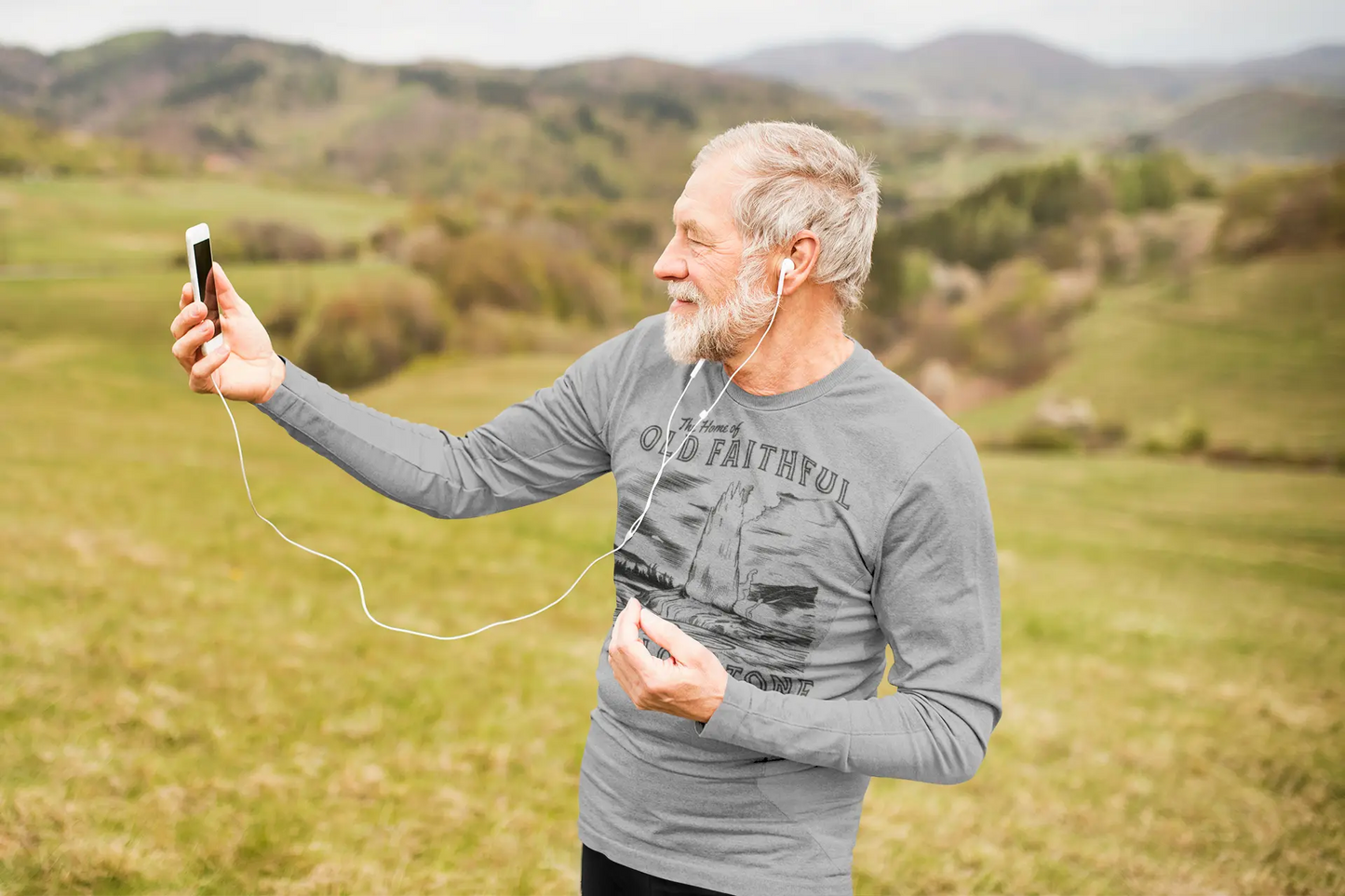 Yellowstone National Park Old Faithful Geyser Unisex Long Sleeve T-shirt Long-sleeve Printify
