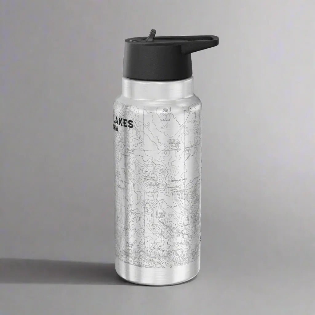 Mammoth Lakes California Topographic Insulated Water Bottle Tumbler 32oz - Parks ApparelMug