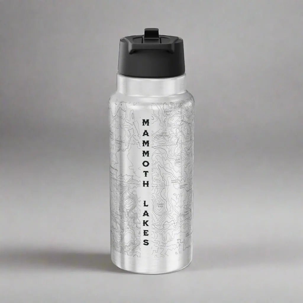 Mammoth Lakes California Topographic Insulated Water Bottle Tumbler 32oz - Parks ApparelMug