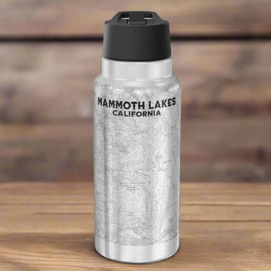 Mammoth Lakes California Topographic Insulated Water Bottle Tumbler 32oz - Parks ApparelMug