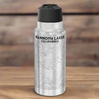 Mammoth Lakes California Topographic Insulated Water Bottle Tumbler 32oz - Parks ApparelMug