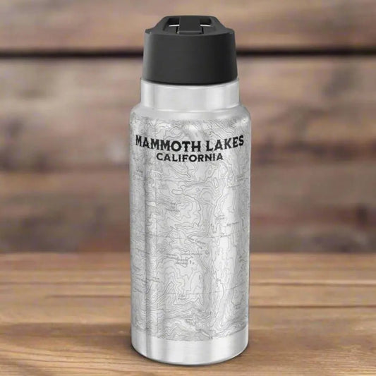 Mammoth Lakes California Topographic Insulated Water Bottle Tumbler 32oz - Parks ApparelMug