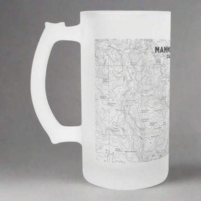 Mammoth Lakes California topographic pint mug shown from alternate product angle