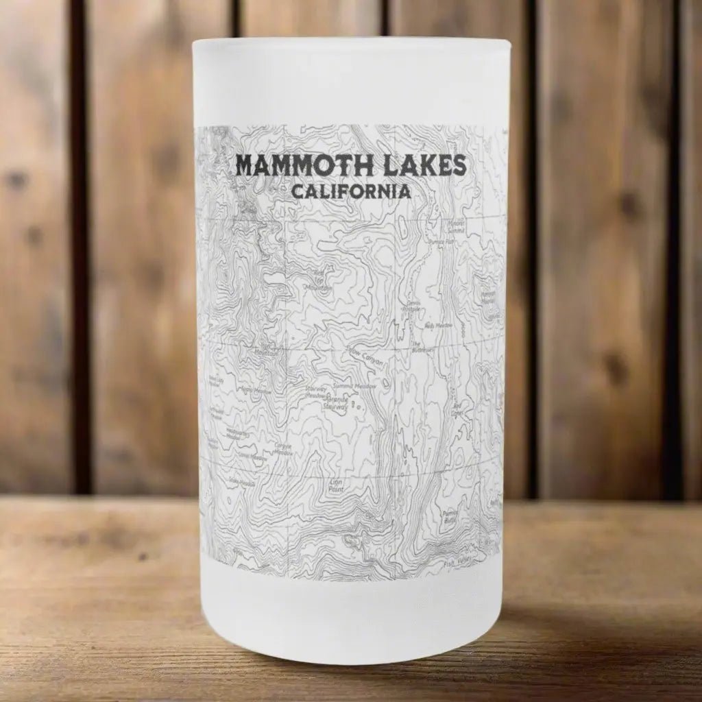 Mammoth Lakes California topographic pint mug shown as primary product image