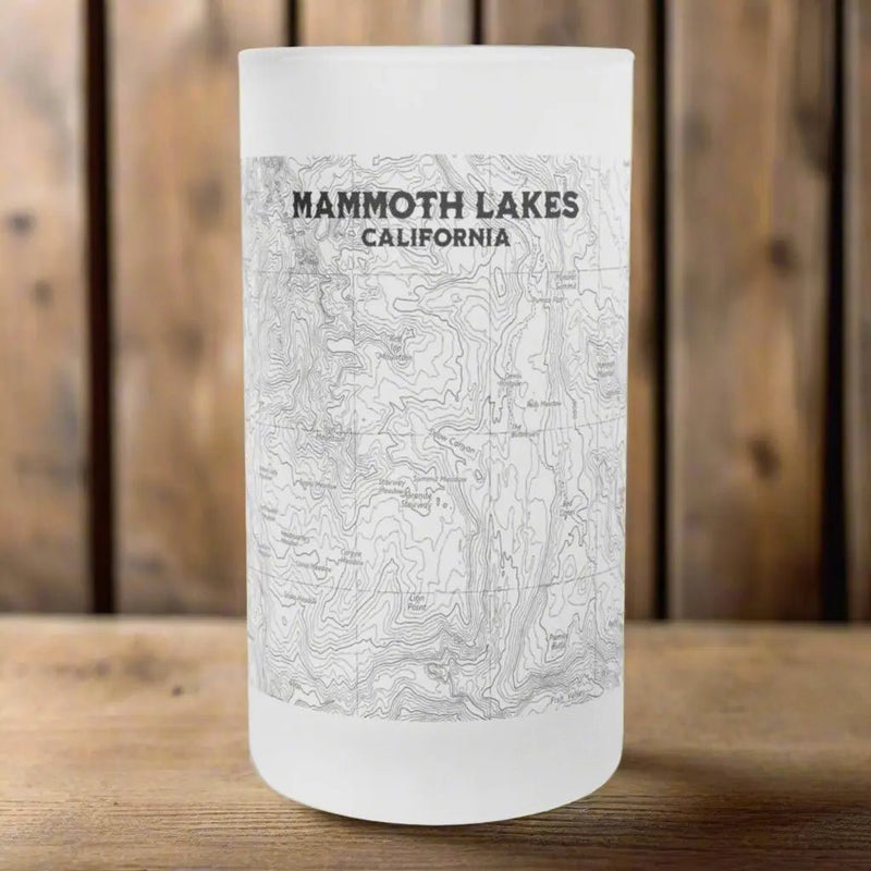 Mammoth Lakes California topographic pint mug shown as primary product image