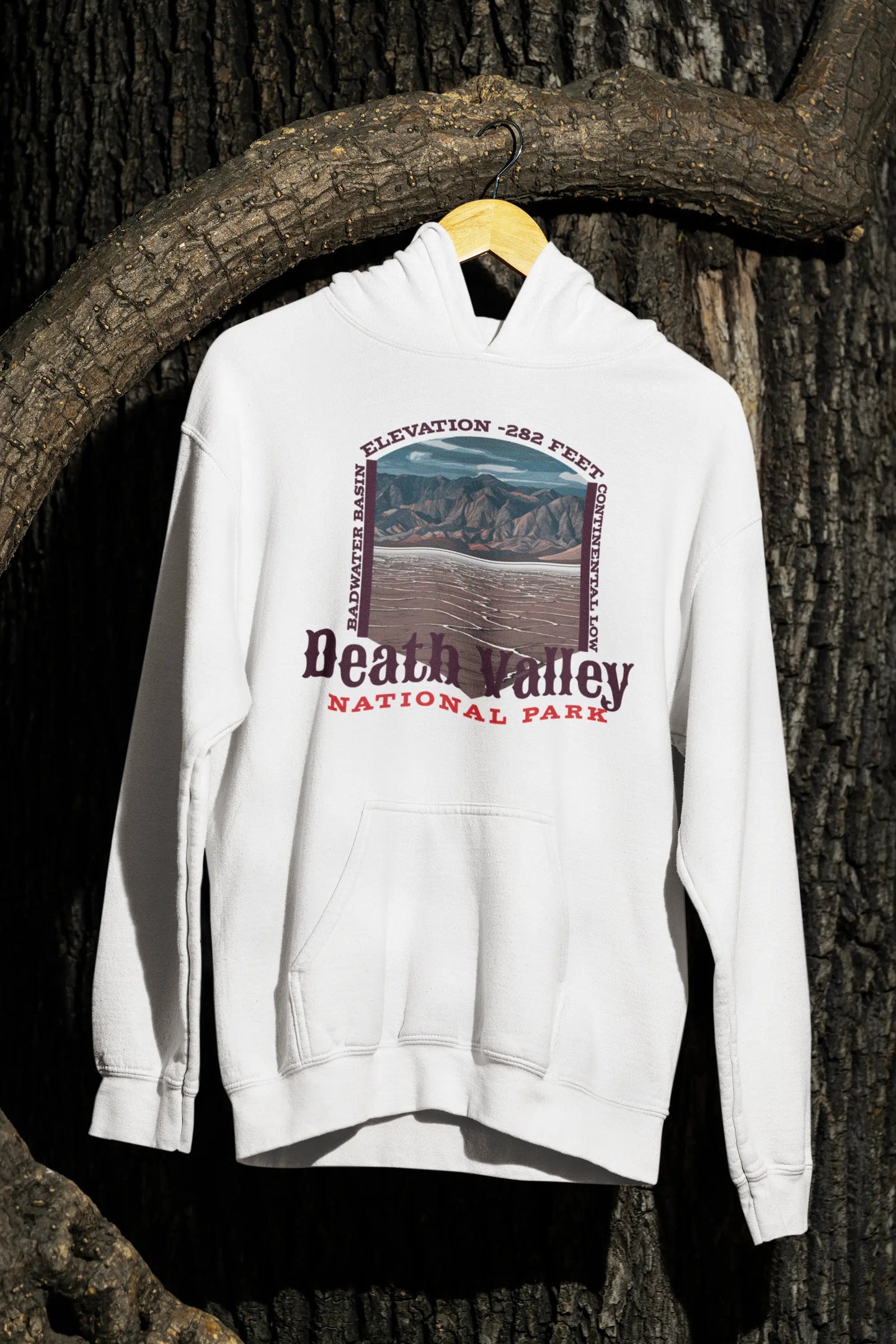 Death Valley National Park Unisex Fit Fleece Hoodie Badwater Basin Hoodie Printify