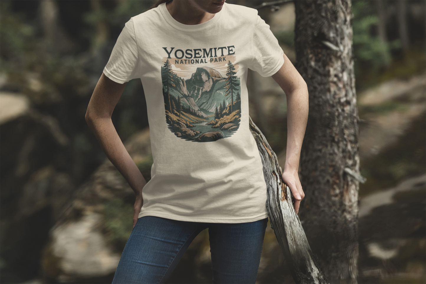 Yosemite Valley Half Dome Unisex Fit Soft T-Shirt T-Shirt Printify
