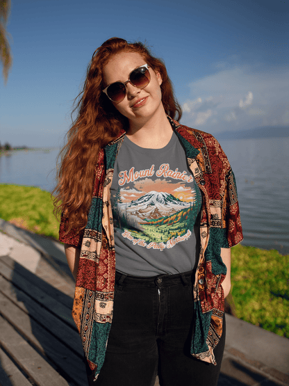 Mount Rainier Gem of the Pacific Northwest graphic t-shirt shown in lifestyle or modeled setting