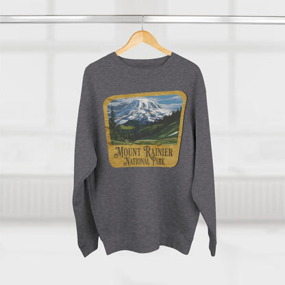 Mount Rainier National Park crewneck sweatshirt shown in lifestyle or modeled setting