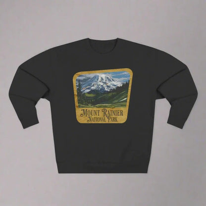 Mount Rainier National Park crewneck sweatshirt shown in alternate apparel color