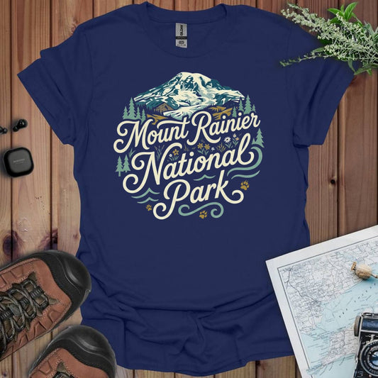 Mount Rainier National Park curved graphic t-shirt primary product view