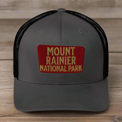 Mount Rainier National Park embroidered trucker hat primary product view