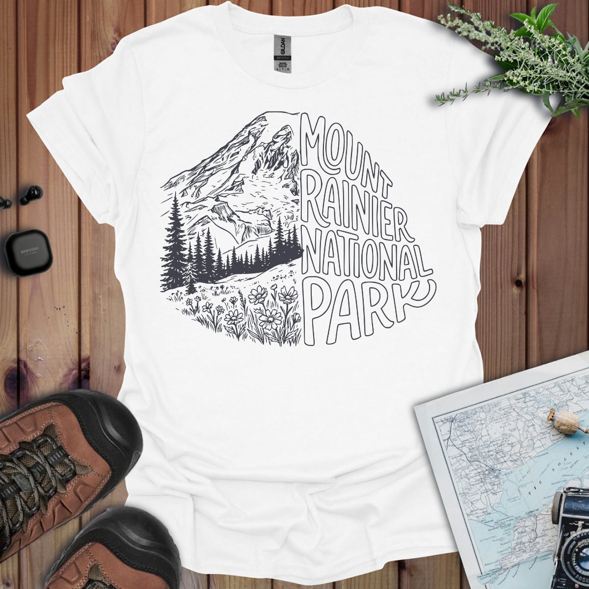 Mount Rainier National Park half graphic t-shirt primary product view