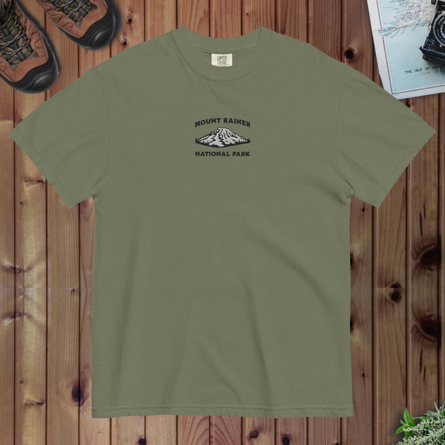 Mount Rainier National Park Premium Embroidered T-shirt - Parks Apparel
