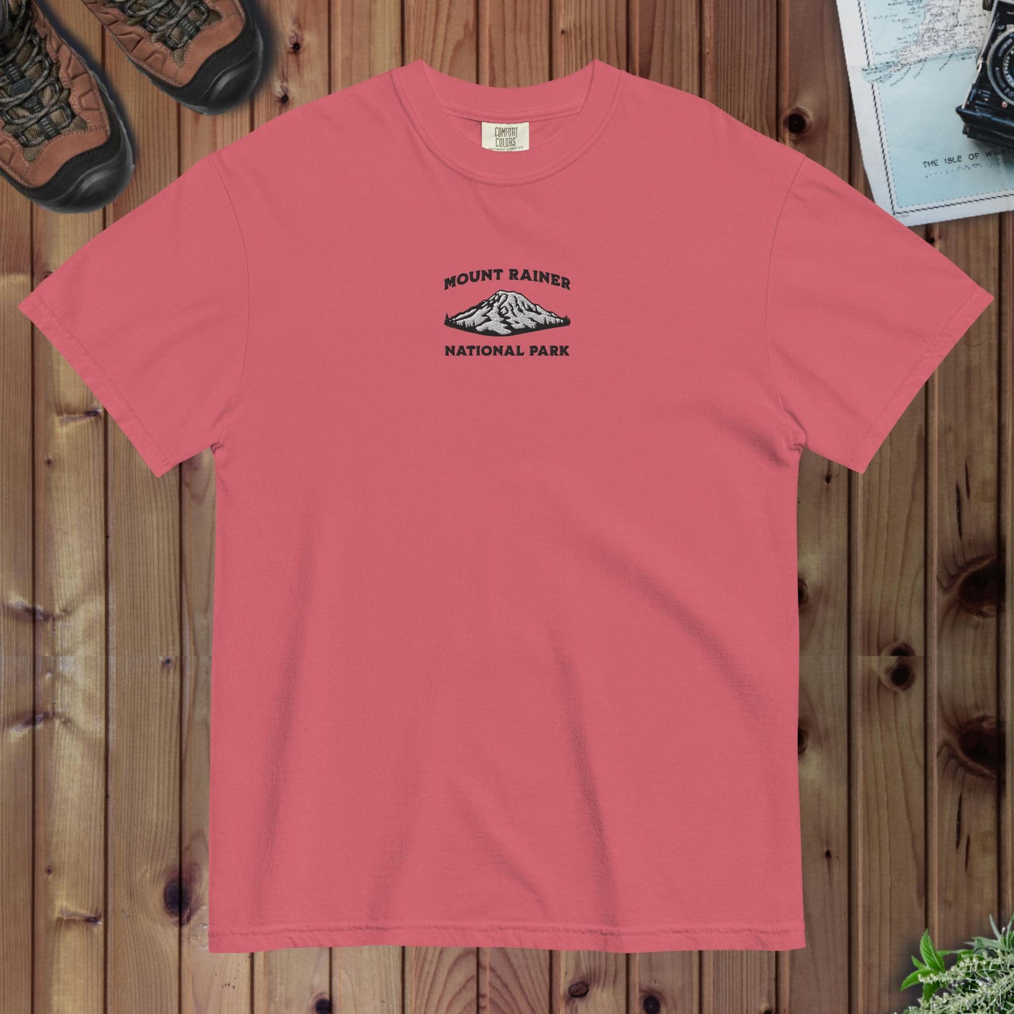 Mount Rainier National Park Premium Embroidered T-shirt - Parks Apparel