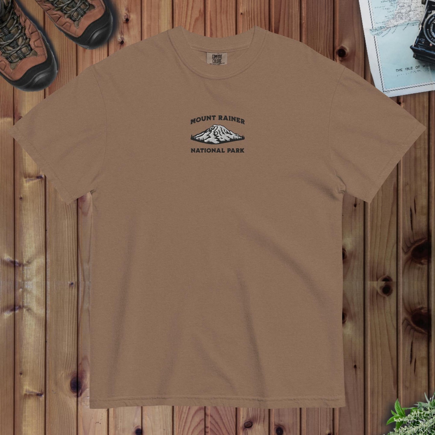 Mount Rainier National Park Premium Embroidered T-shirt - Parks Apparel