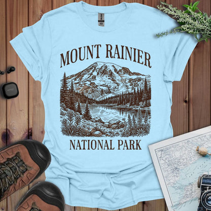 Mount Rainier National Park rustic graphic t-shirt alternate apparel color or product angle