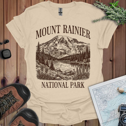 Mount Rainier National Park rustic graphic t-shirt alternate apparel color or product angle