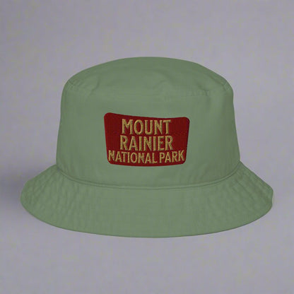 Mount Rainier National Park sign organic bucket hat alternate product angle