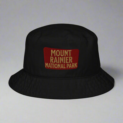Mount Rainier National Park sign organic bucket hat alternate product angle