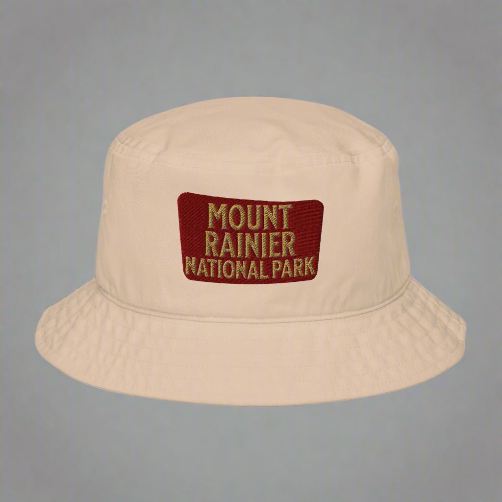 Mount Rainier National Park sign organic bucket hat alternate product angle