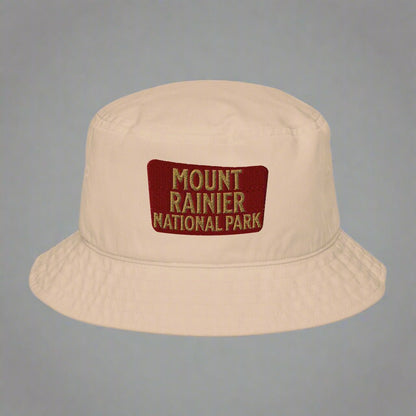 Mount Rainier National Park sign organic bucket hat alternate product angle