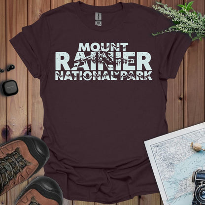 Mount Rainier National Park silhouette graphic t-shirt primary product view